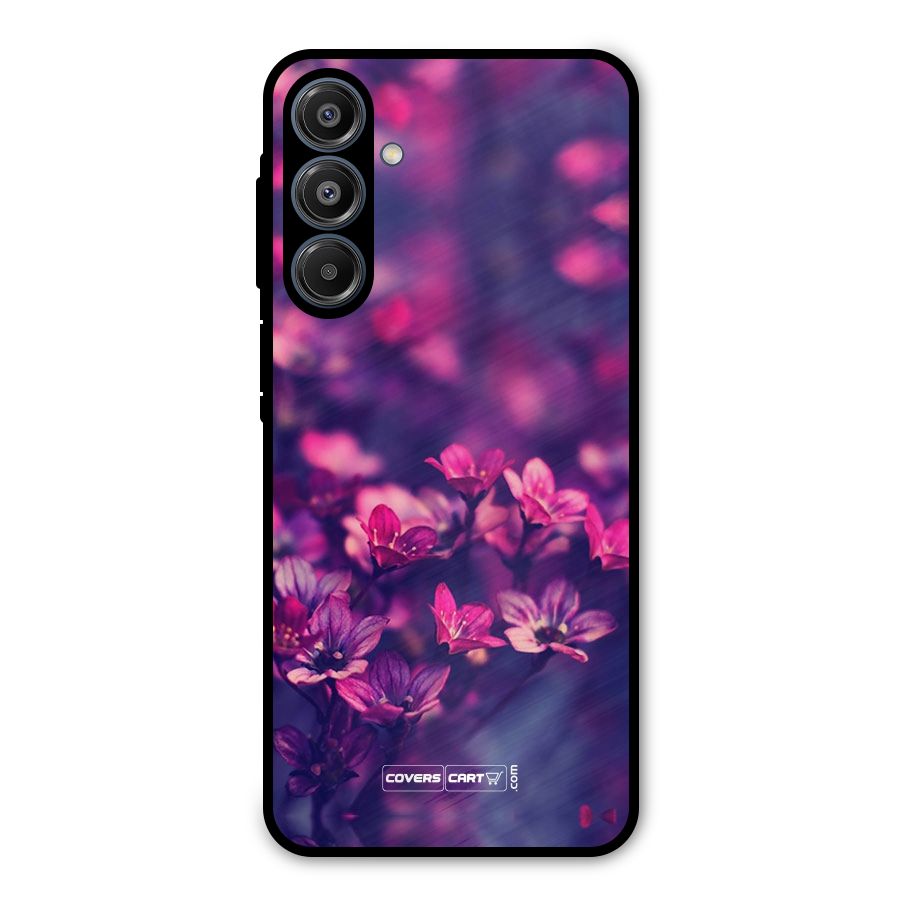Violet Floral Metal Back Case for Galaxy A16 5G