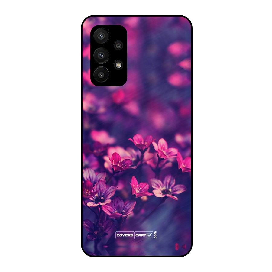 Violet Floral Metal Back Case for Galaxy A23