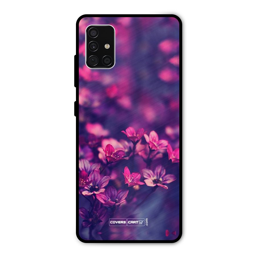 Violet Floral Metal Back Case for Galaxy A51
