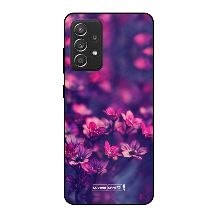 Violet Floral Metal Back Case for Galaxy A52