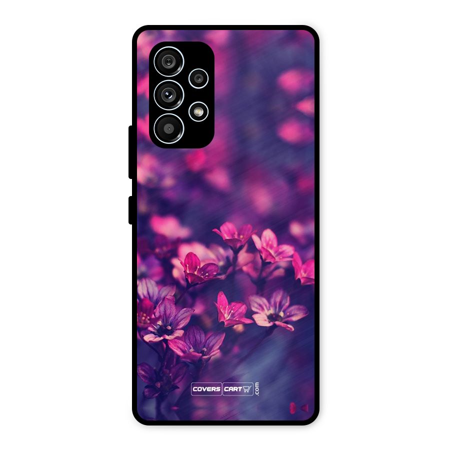 Violet Floral Metal Back Case for Galaxy A53 5G