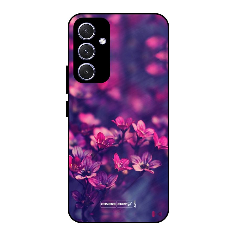 Violet Floral Metal Back Case for Galaxy A54