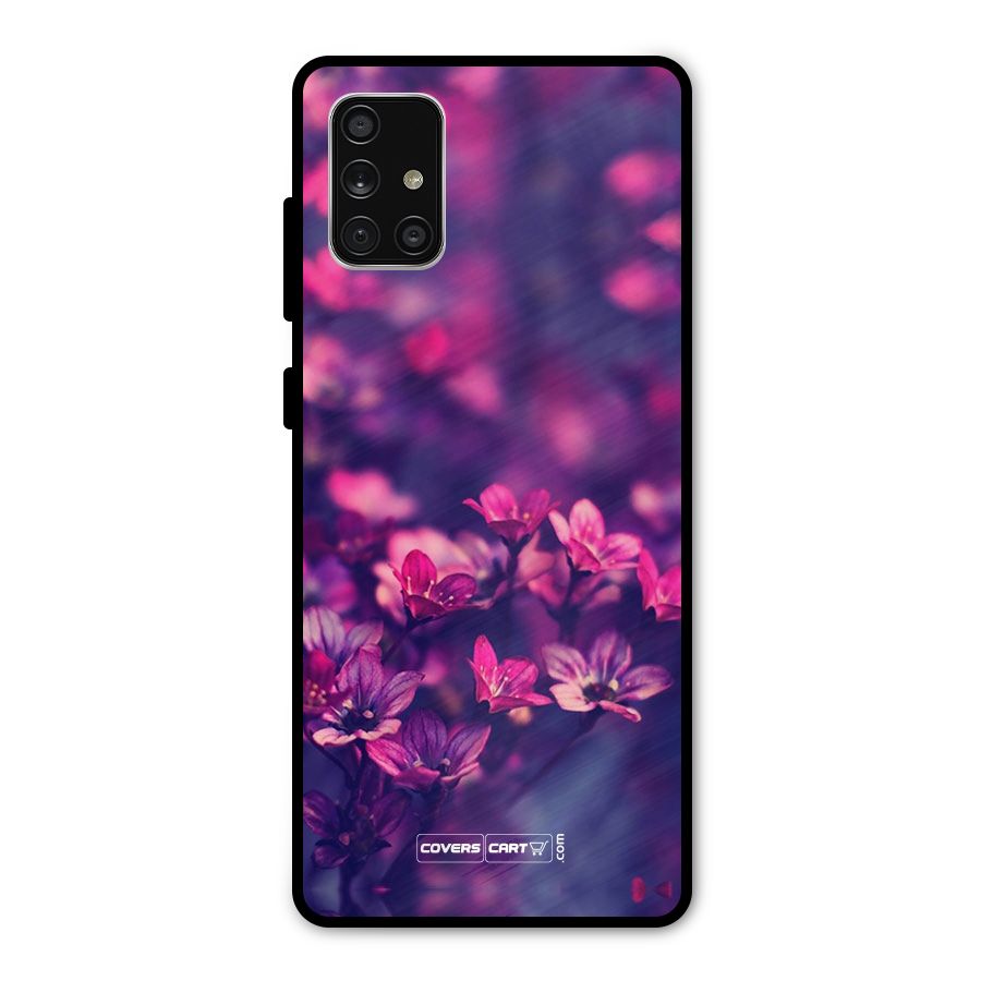 Violet Floral Metal Back Case for Galaxy A71