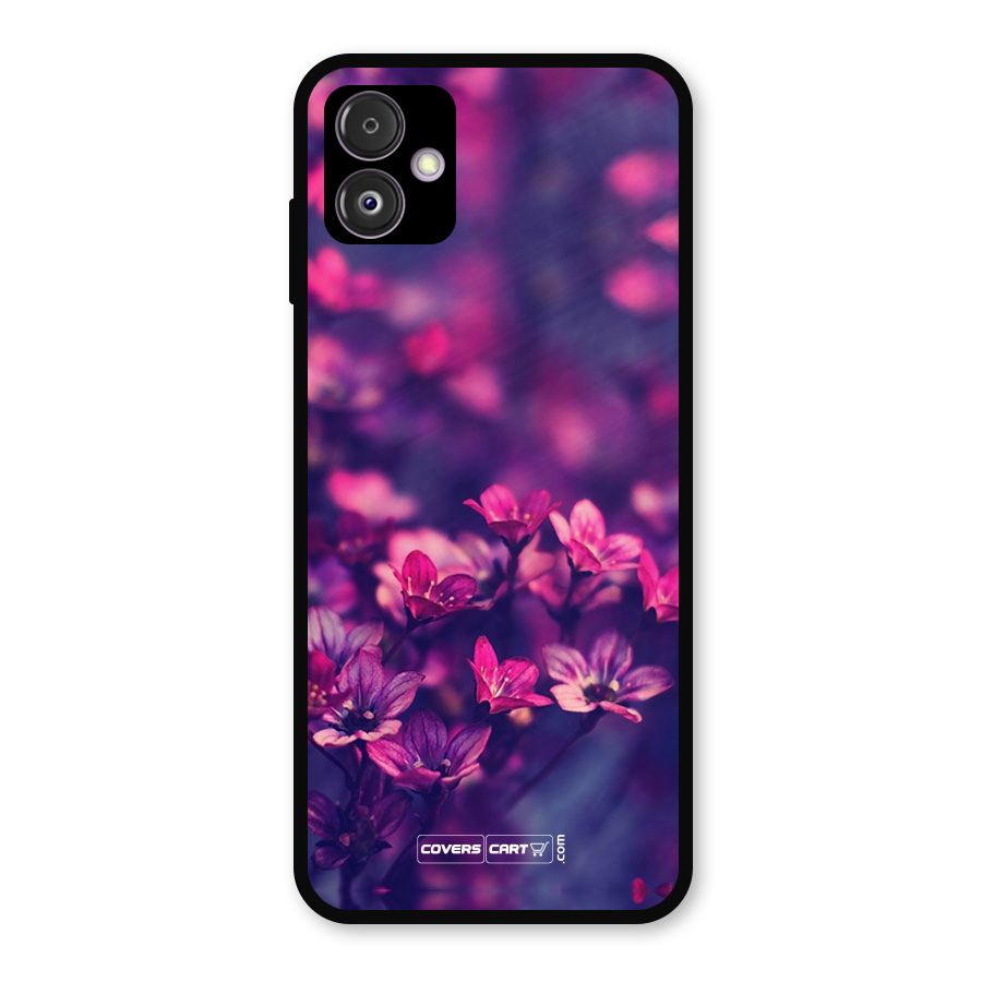 Violet Floral Metal Back Case for Galaxy F14