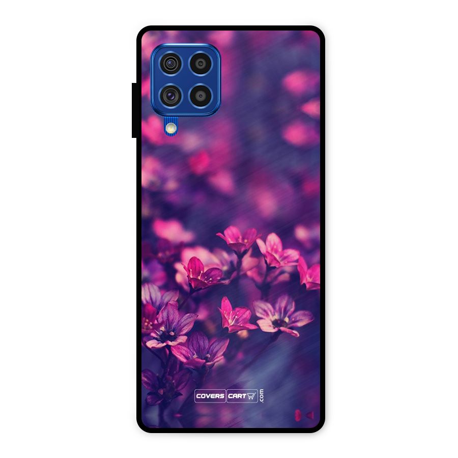 Violet Floral Metal Back Case for Galaxy F62