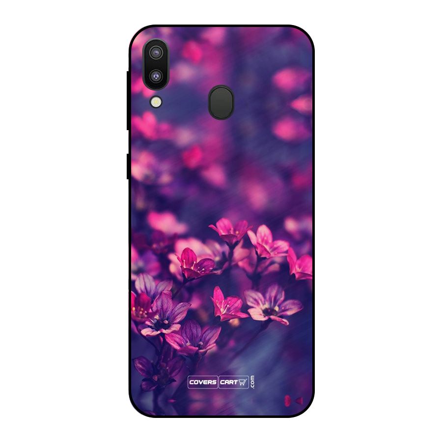 Violet Floral Metal Back Case for Galaxy M20