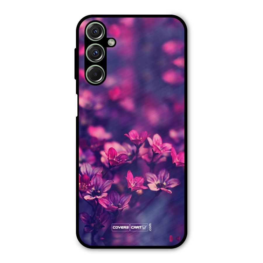 Violet Floral Metal Back Case for Galaxy M34