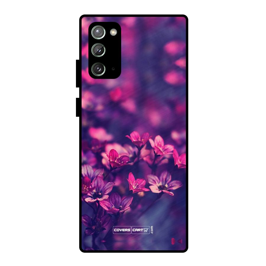 Violet Floral Metal Back Case for Galaxy Note 20