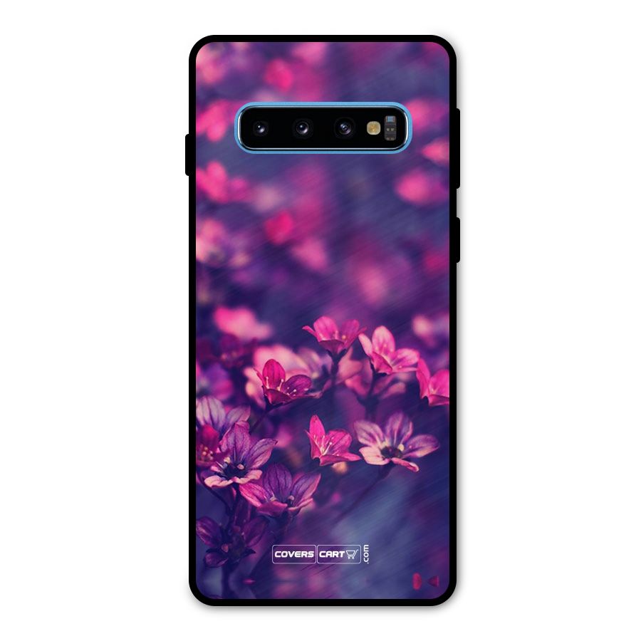Violet Floral Metal Back Case for Galaxy S10