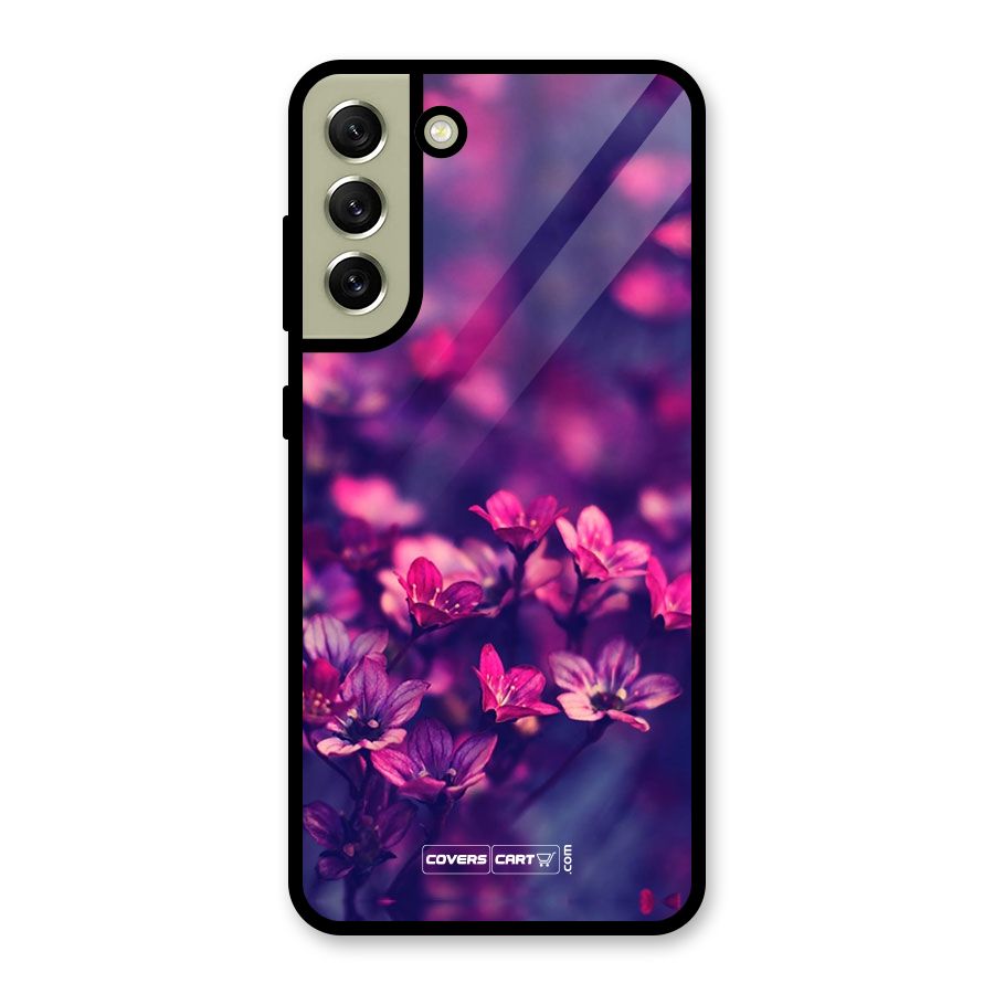 Violet Floral Metal Back Case for Galaxy S21 FE 5G (2023)