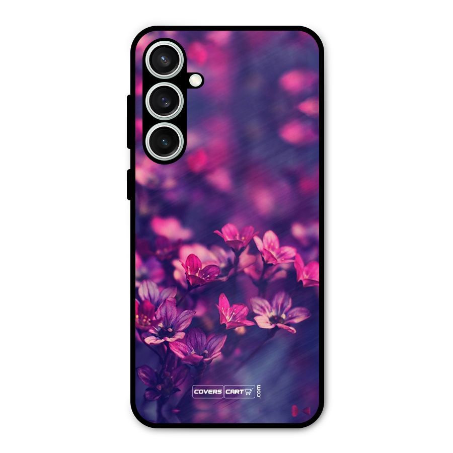 Violet Floral Metal Back Case for Galaxy S23 FE