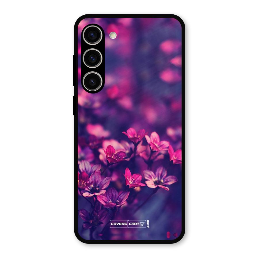 Violet Floral Metal Back Case for Galaxy S23 Plus