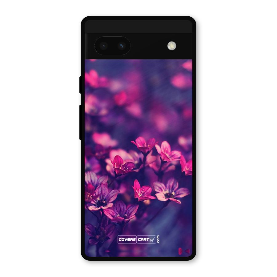 Violet Floral Metal Back Case for Google Pixel 6a