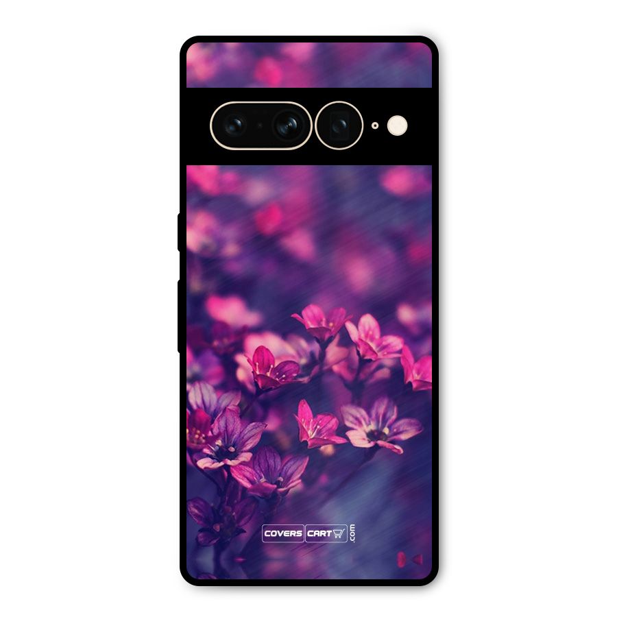 Violet Floral Metal Back Case for Google Pixel 7 Pro