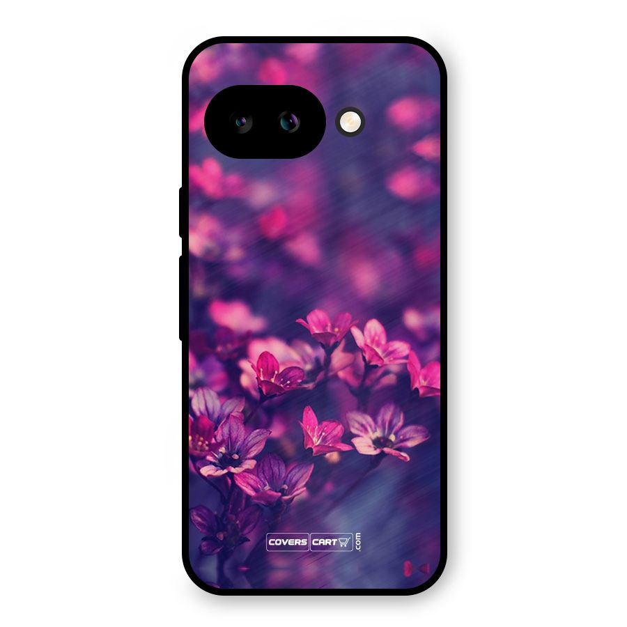 Violet Floral Metal Back Case for Google Pixel 9a