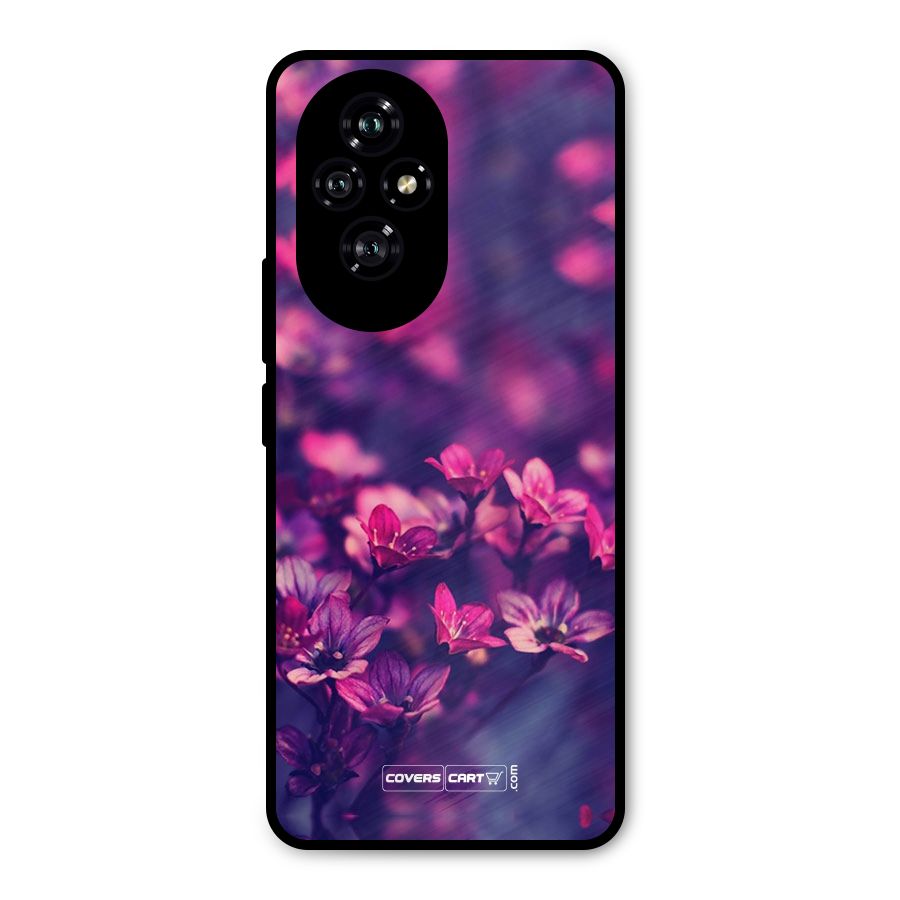 Violet Floral Metal Back Case for Honor 200