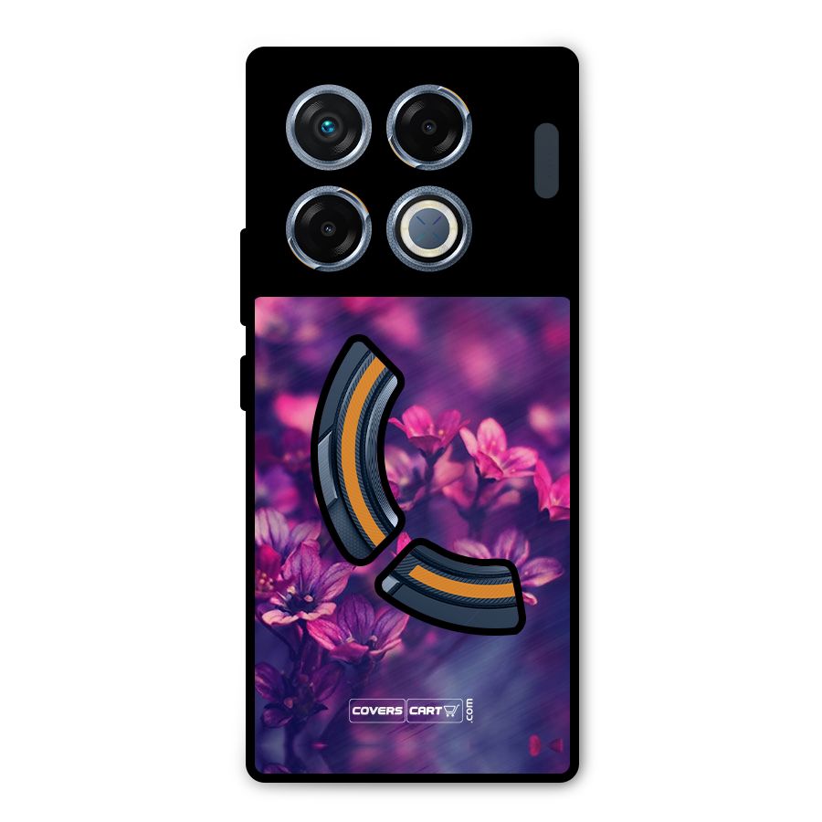 Violet Floral Metal Back Case for Infinix GT 20 Pro