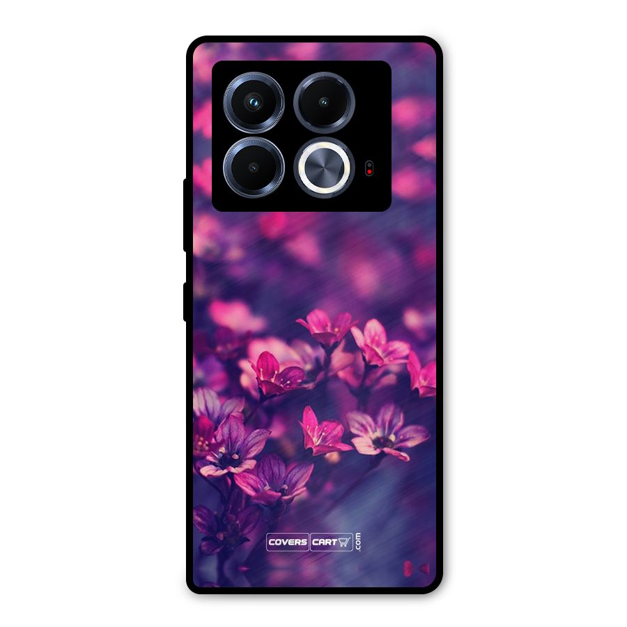 Violet Floral Metal Back Case for Infinix Note 40 5G