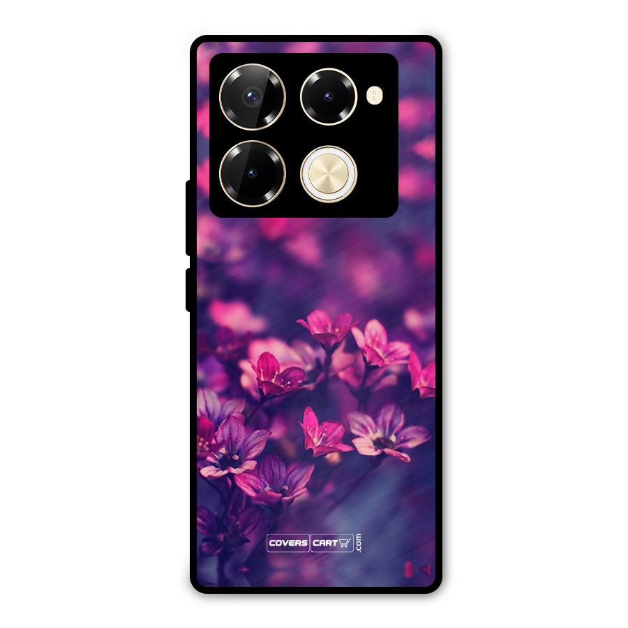 Violet Floral Metal Back Case for Infinix Note 40 Pro
