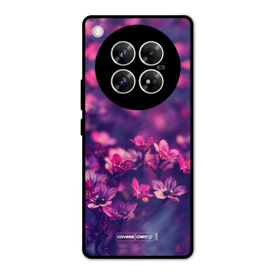 Violet Floral Metal Back Case for Infinix Zero 40 5G