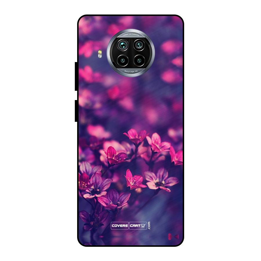 Violet Floral Metal Back Case for Mi 10i