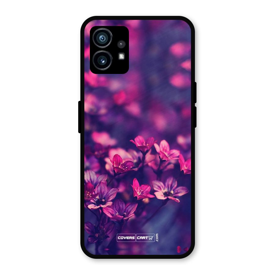 Violet Floral Metal Back Case for Nothing Phone 1