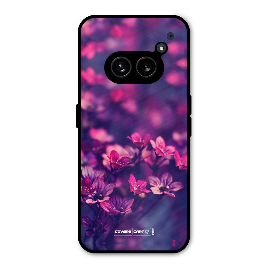 Violet Floral Metal Back Case for Nothing Phone 2a Plus