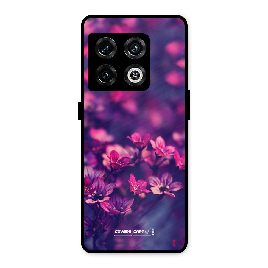 Violet Floral Metal Back Case for OnePlus 10 Pro 5G
