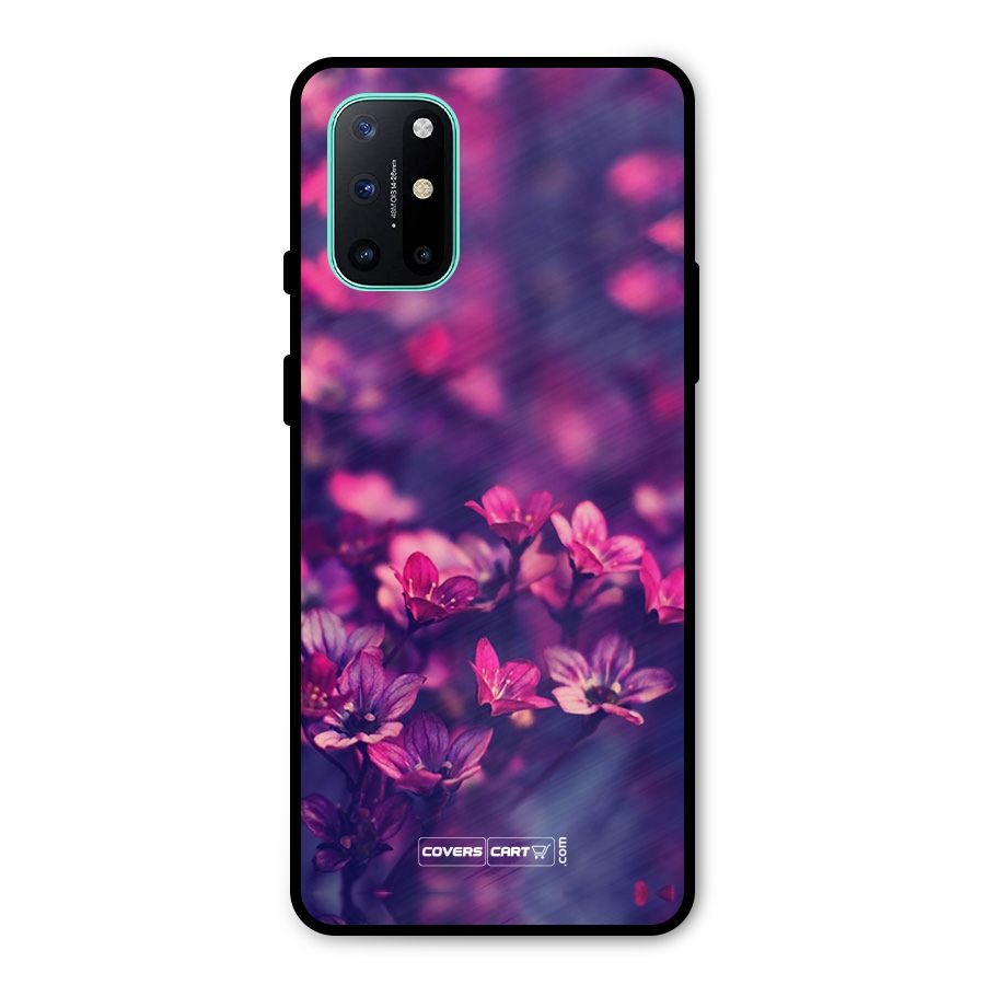Violet Floral Metal Back Case for OnePlus 8T