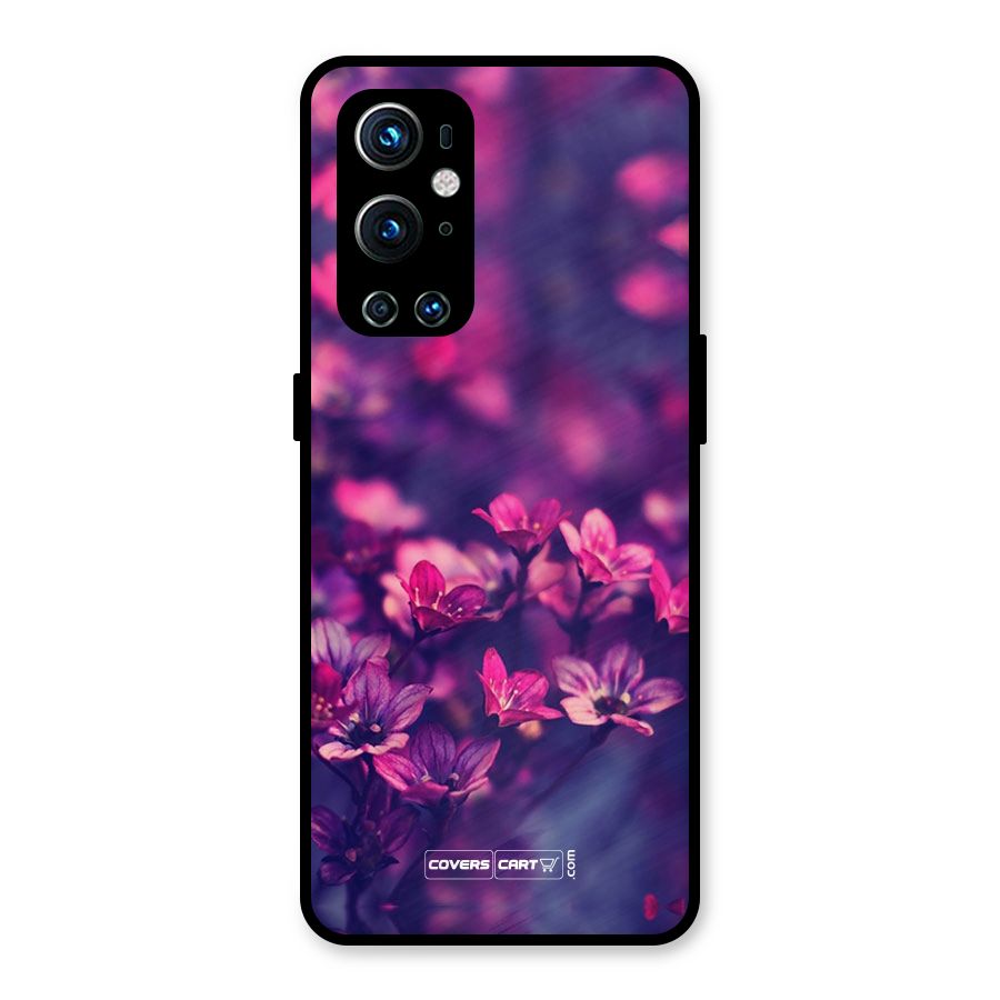 Violet Floral Metal Back Case for OnePlus 9 Pro