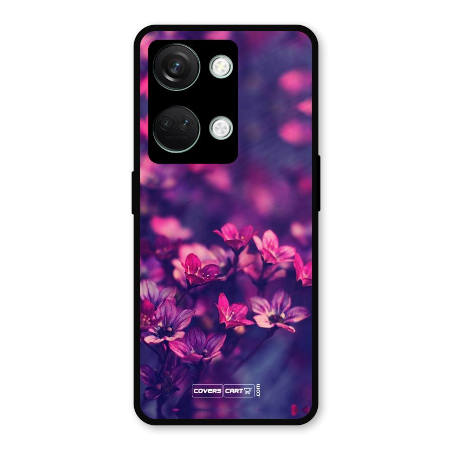 Violet Floral Metal Back Case for OnePlus Nord 3