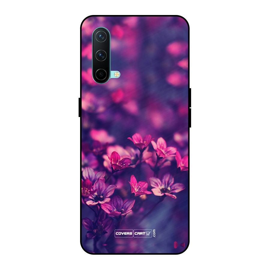 Violet Floral Metal Back Case for OnePlus Nord CE 5G