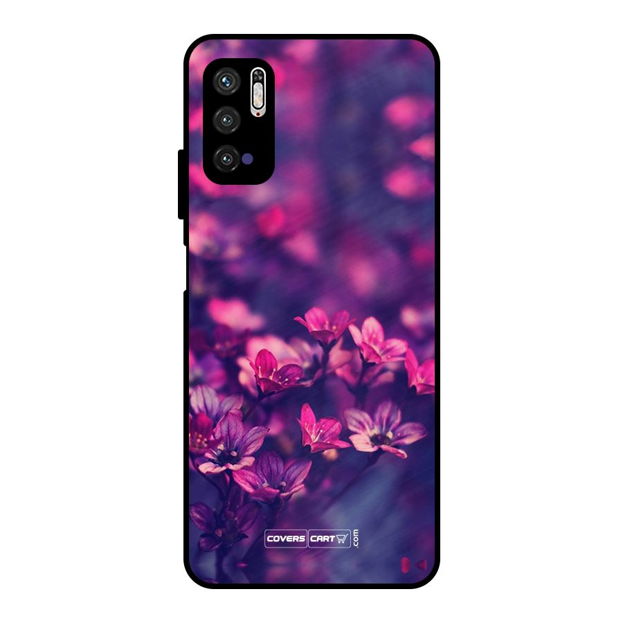 Violet Floral Metal Back Case for Poco M3 Pro 5G