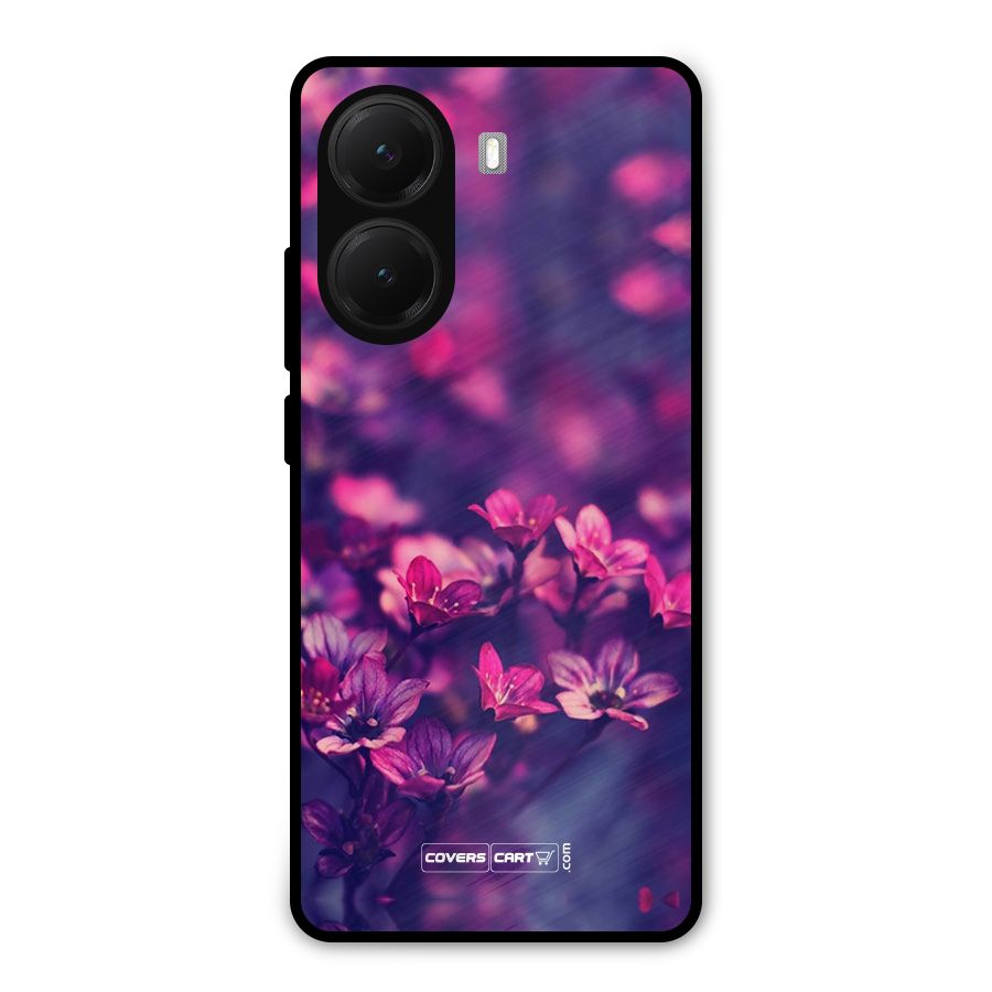 Violet Floral Metal Back Case for Poco X7 Pro