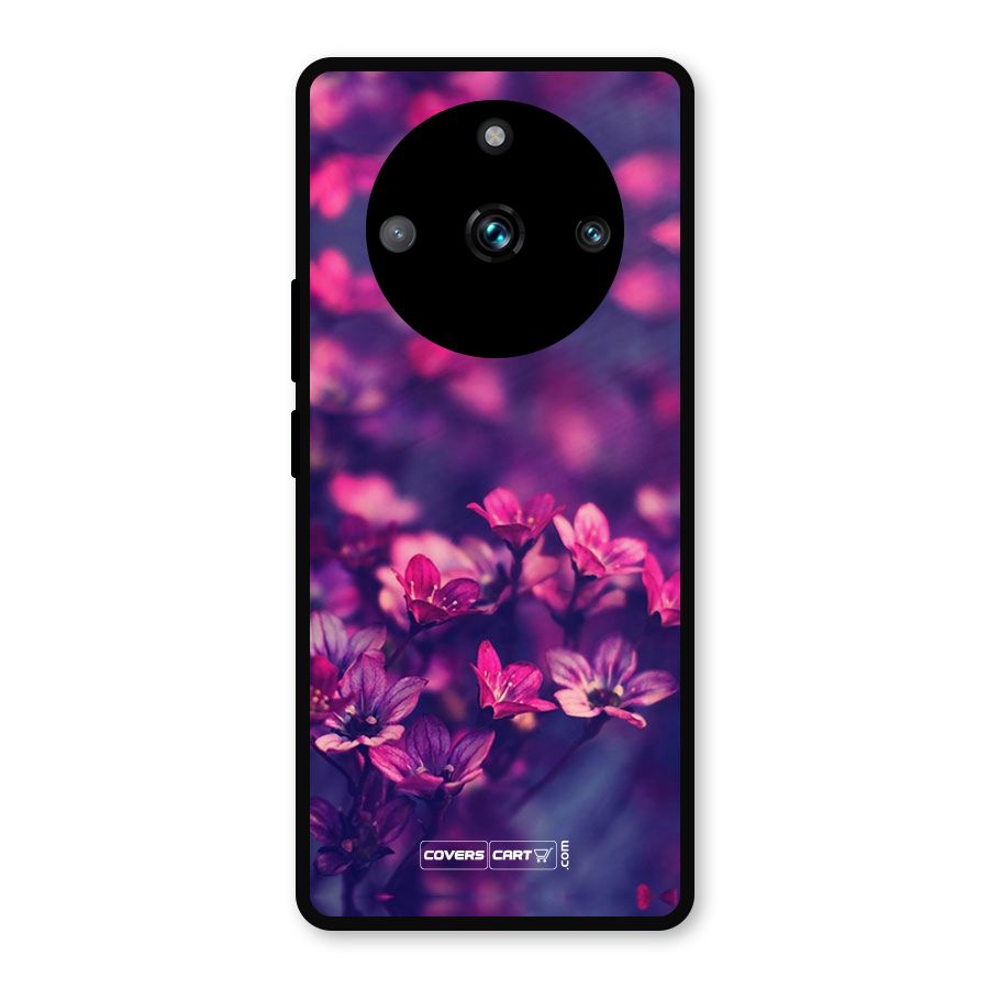 Violet Floral Metal Back Case for Realme 11 Pro