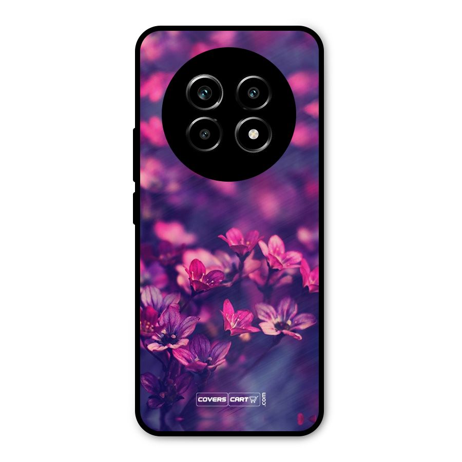 Violet Floral Metal Back Case for Realme 13 Pro
