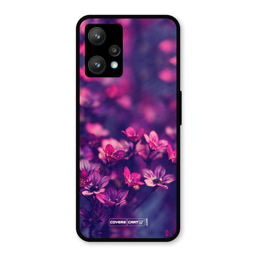 Violet Floral Metal Back Case for Realme 9