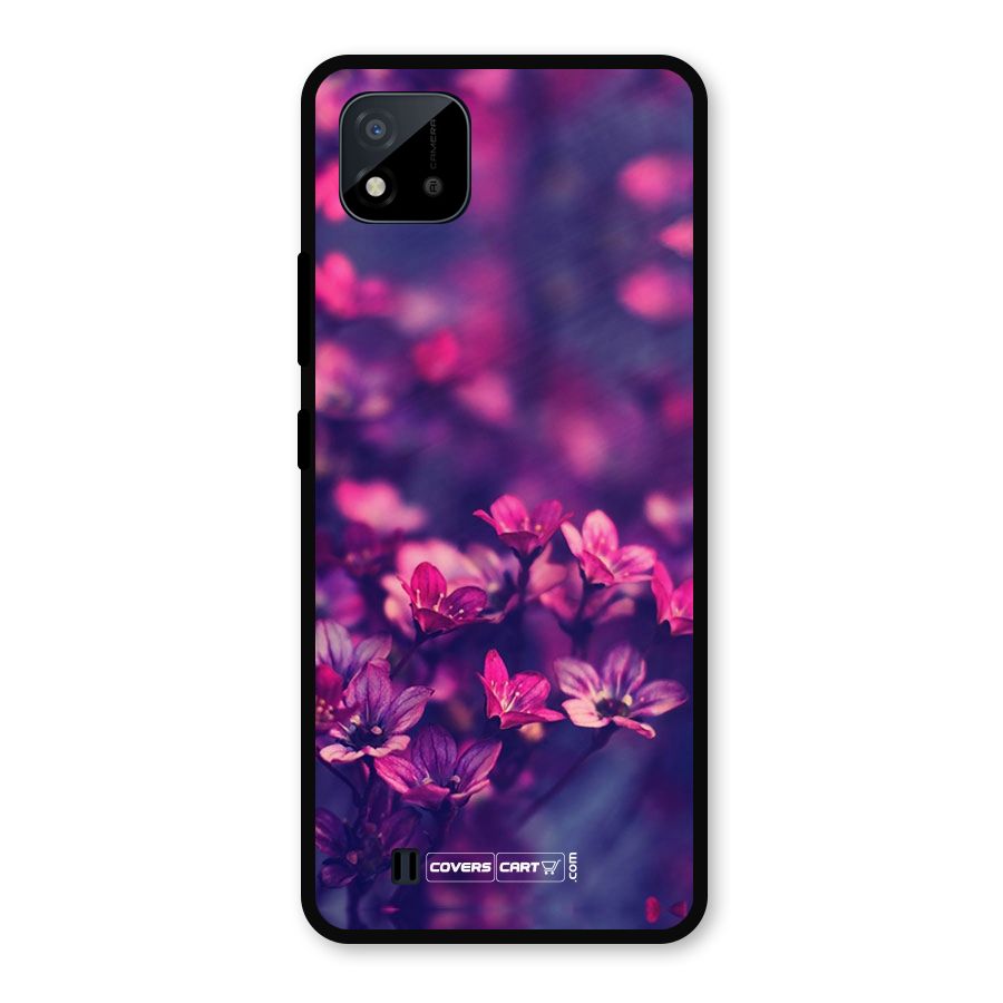 Violet Floral Metal Back Case for Realme C11 2021
