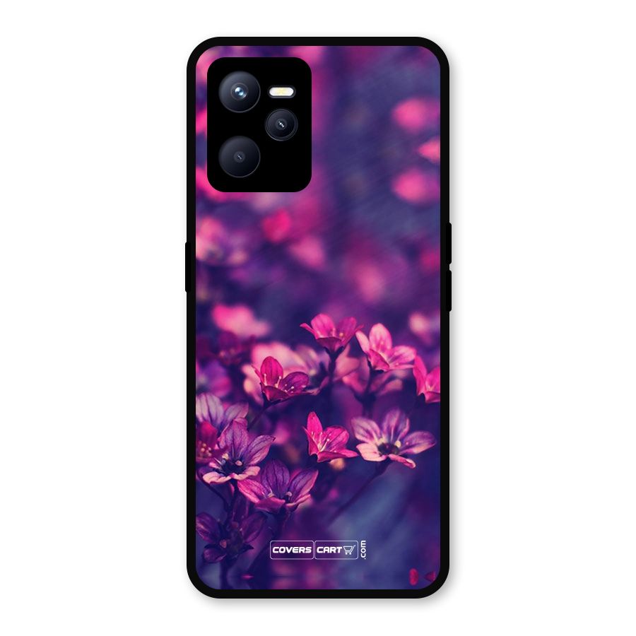 Violet Floral Metal Back Case for Realme C35
