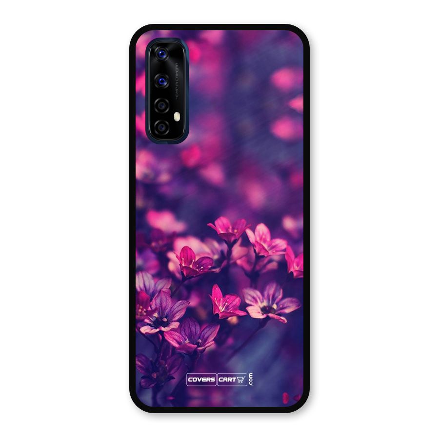 Violet Floral Metal Back Case for Realme Narzo 20 Pro