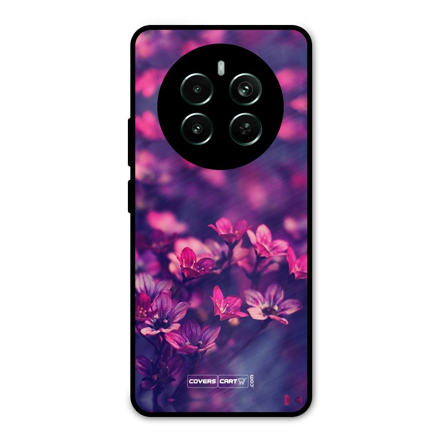 Violet Floral Metal Back Case for Realme Narzo 70 Pro