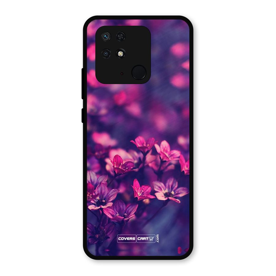 Violet Floral Metal Back Case for Redmi 10