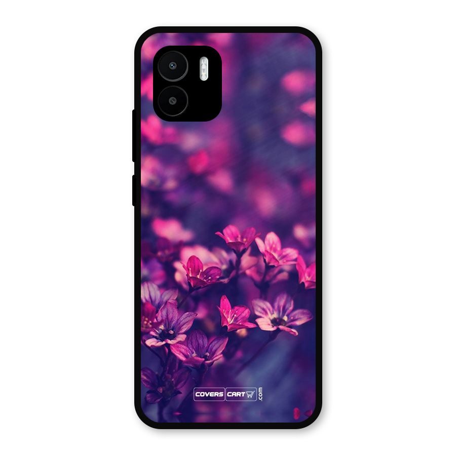 Violet Floral Metal Back Case for Redmi A2