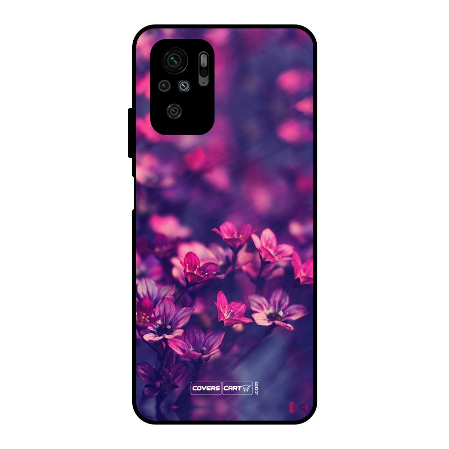 Violet Floral Metal Back Case for Redmi Note 11 SE