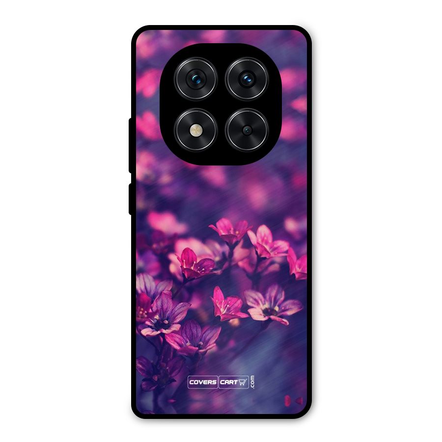 Violet Floral Metal Back Case for Redmi Note 14 Pro 5G