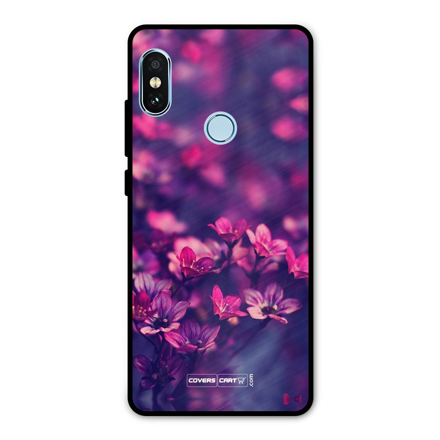 Violet Floral Metal Back Case for Redmi Note 5 Pro