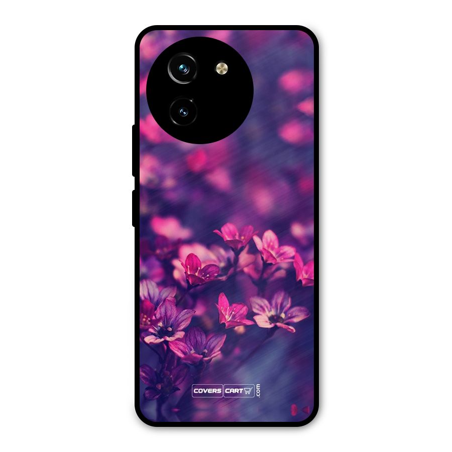 Violet Floral Metal Back Case for Vivo T3x