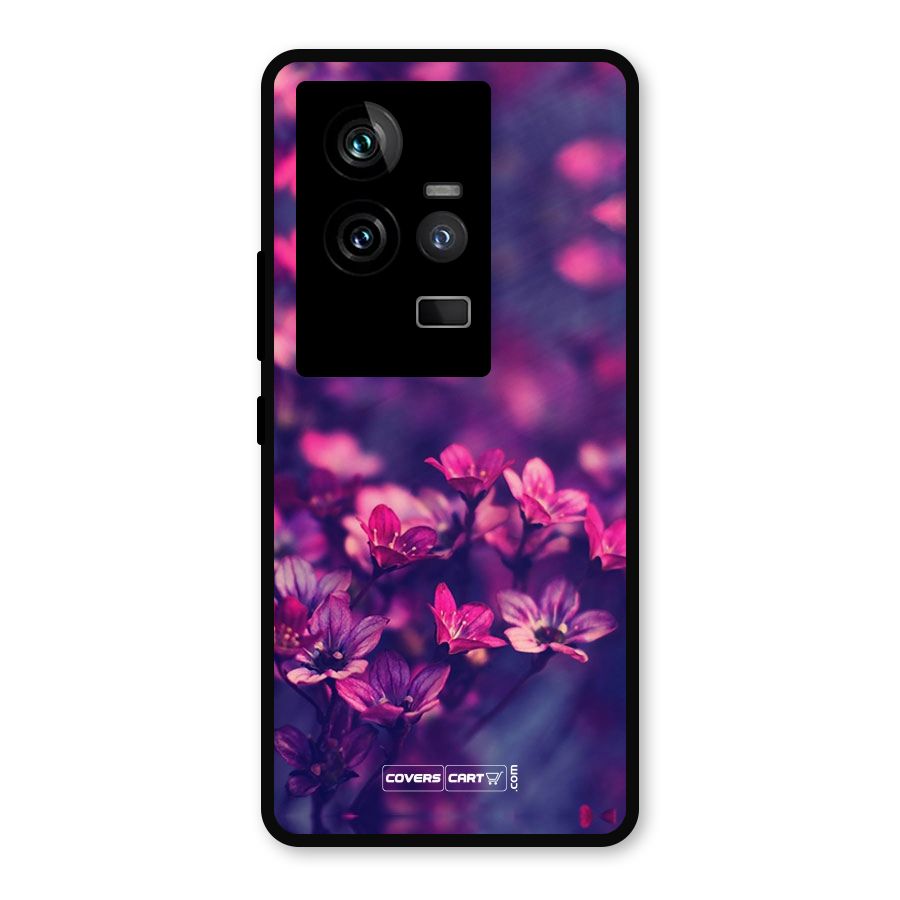 Violet Floral Metal Back Case for iQOO 11 5G