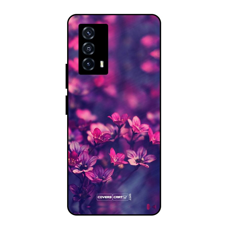 Violet Floral Metal Back Case for iQOO Z5