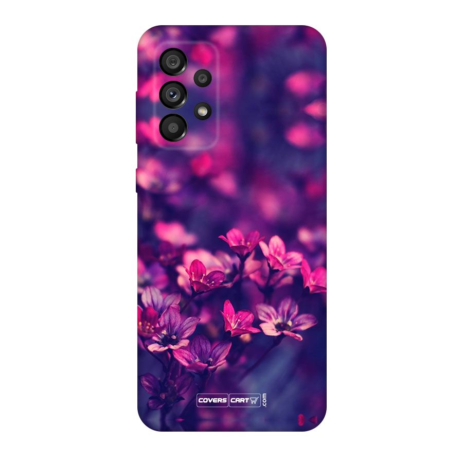 Violet Floral Original Polycarbonate Back Case for Galaxy A73 5G